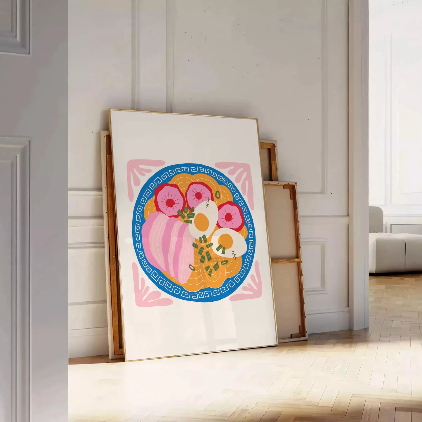 kitchen decor vibrant 77 poster dynamic orange blue hues captivating artwork perfect gift style charm wall art sizes A4 cm A0 space